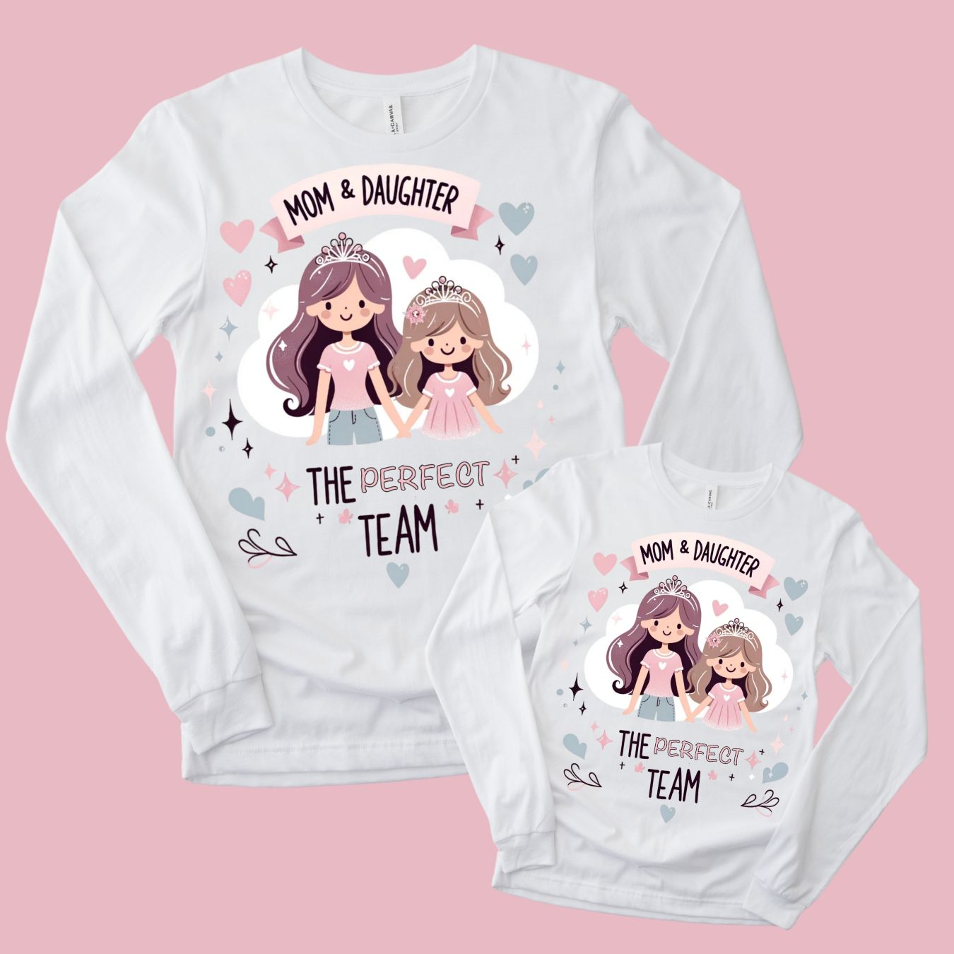 Mother And Daughter The Perfect Team Long Sleeve T-Shirts (Set of 2)