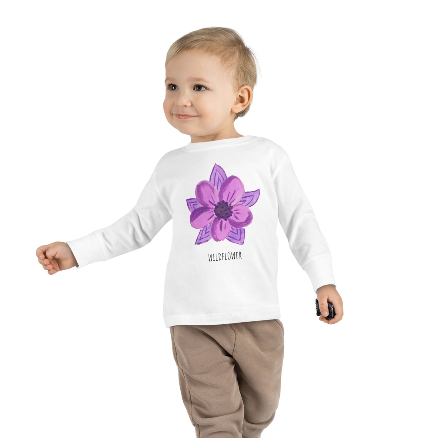 Purple Wildflower Toddler Long Sleeve Tee