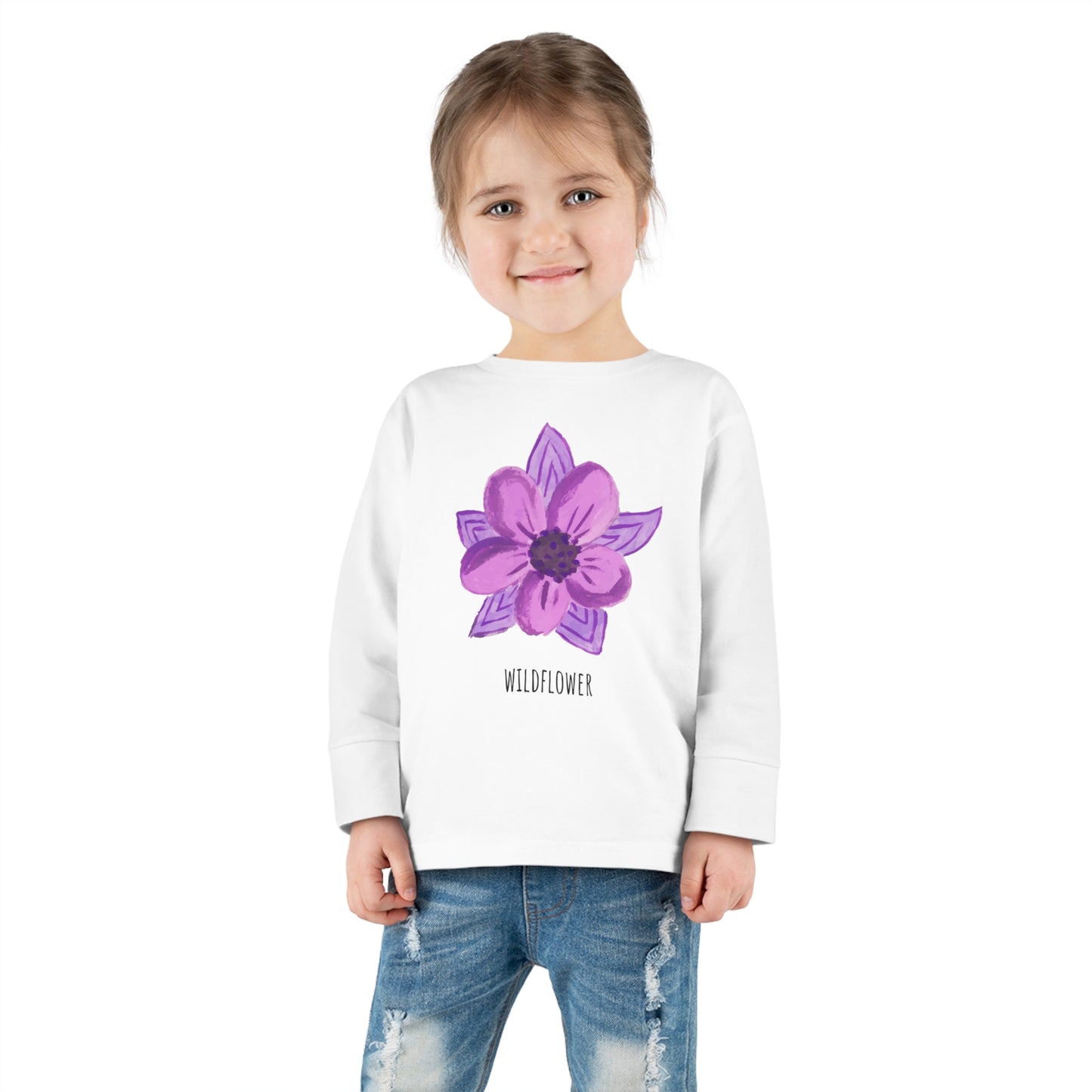 Purple Wildflower Toddler Long Sleeve Tee