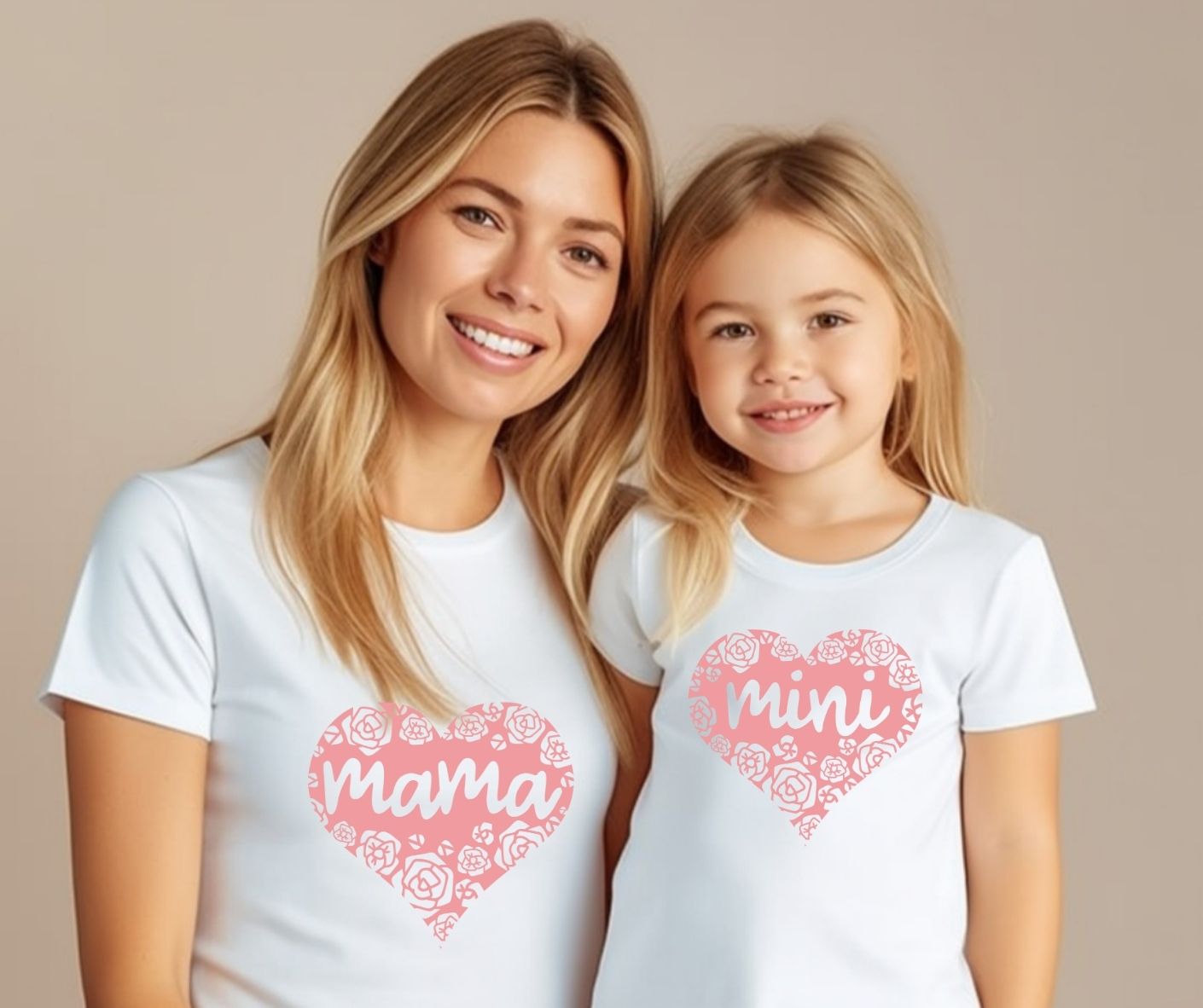 Mama and Mini Pink Heart T-Shirts (Set of 2)