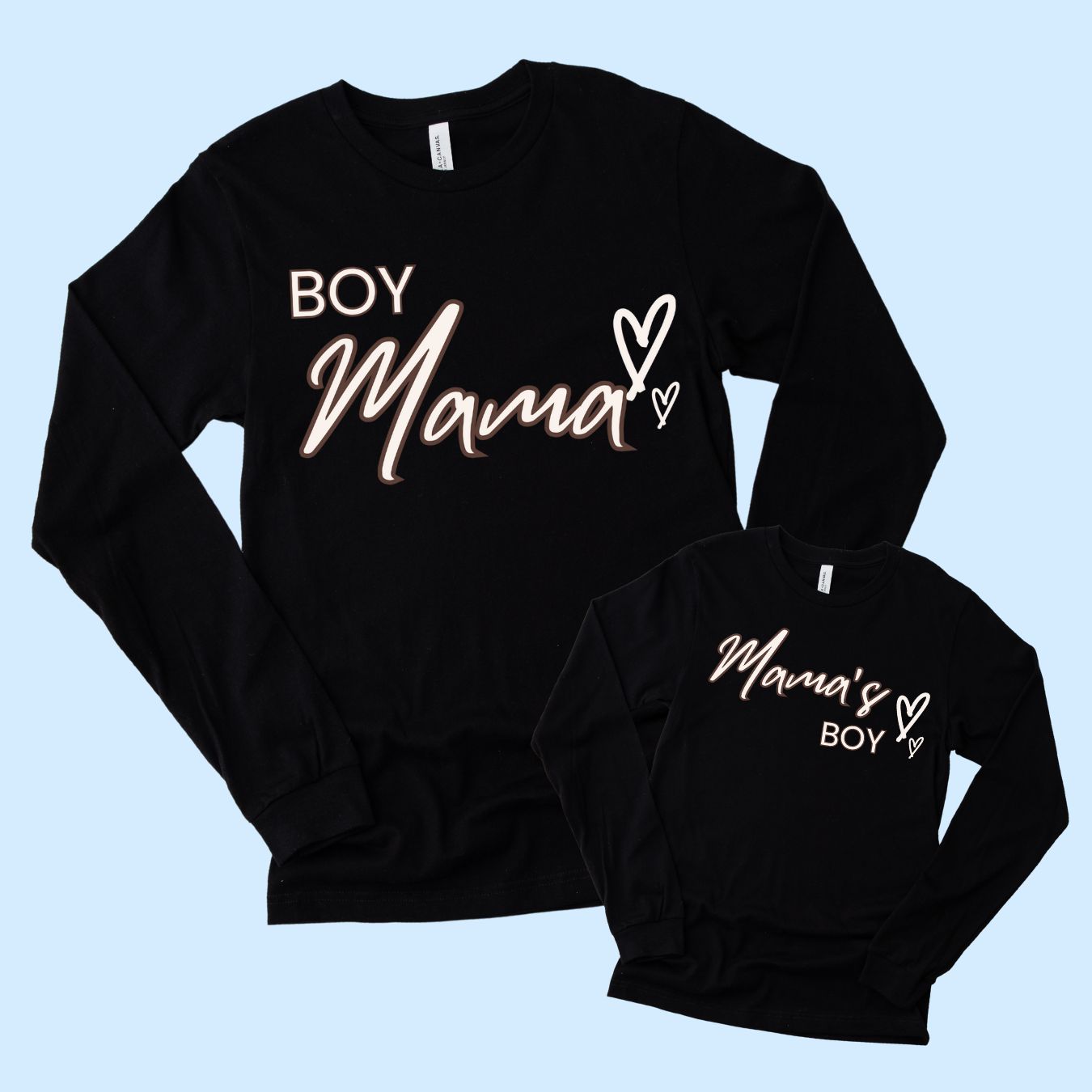 Boy Mama and Mama's Boy Long Sleeve T-Shirts (Set of 2)