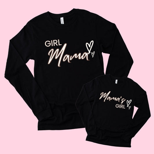 Girl Mama And Mama's Girl Long Sleeve T-Shirts (Set of 2)