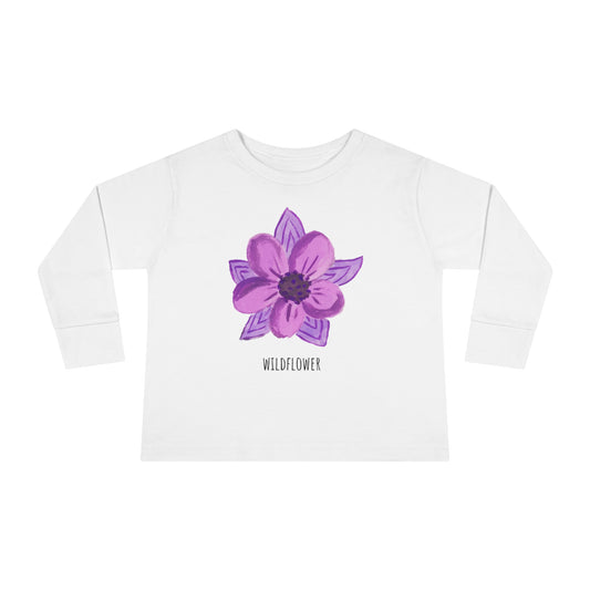 Purple Wildflower Toddler Long Sleeve Tee