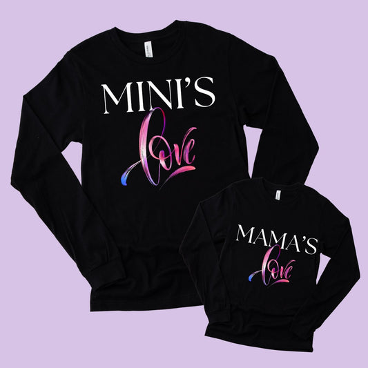 Mama's And Mini's Love Long Sleeve T-Shirts (Set of 2)