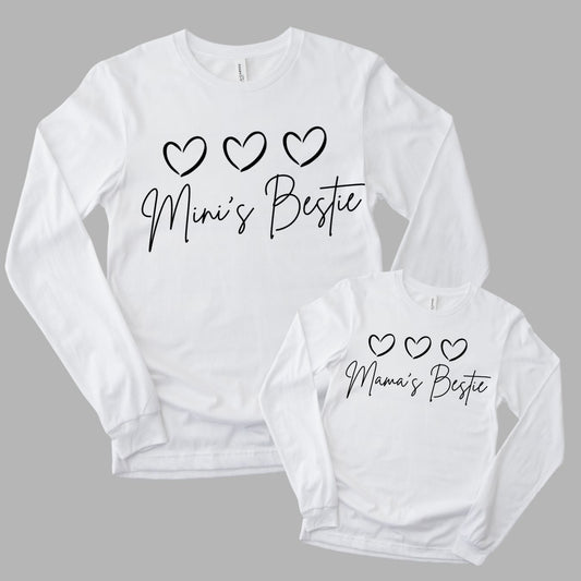 Mama's And Mini's Bestie Long Sleeve T-Shirts (Set of 2)