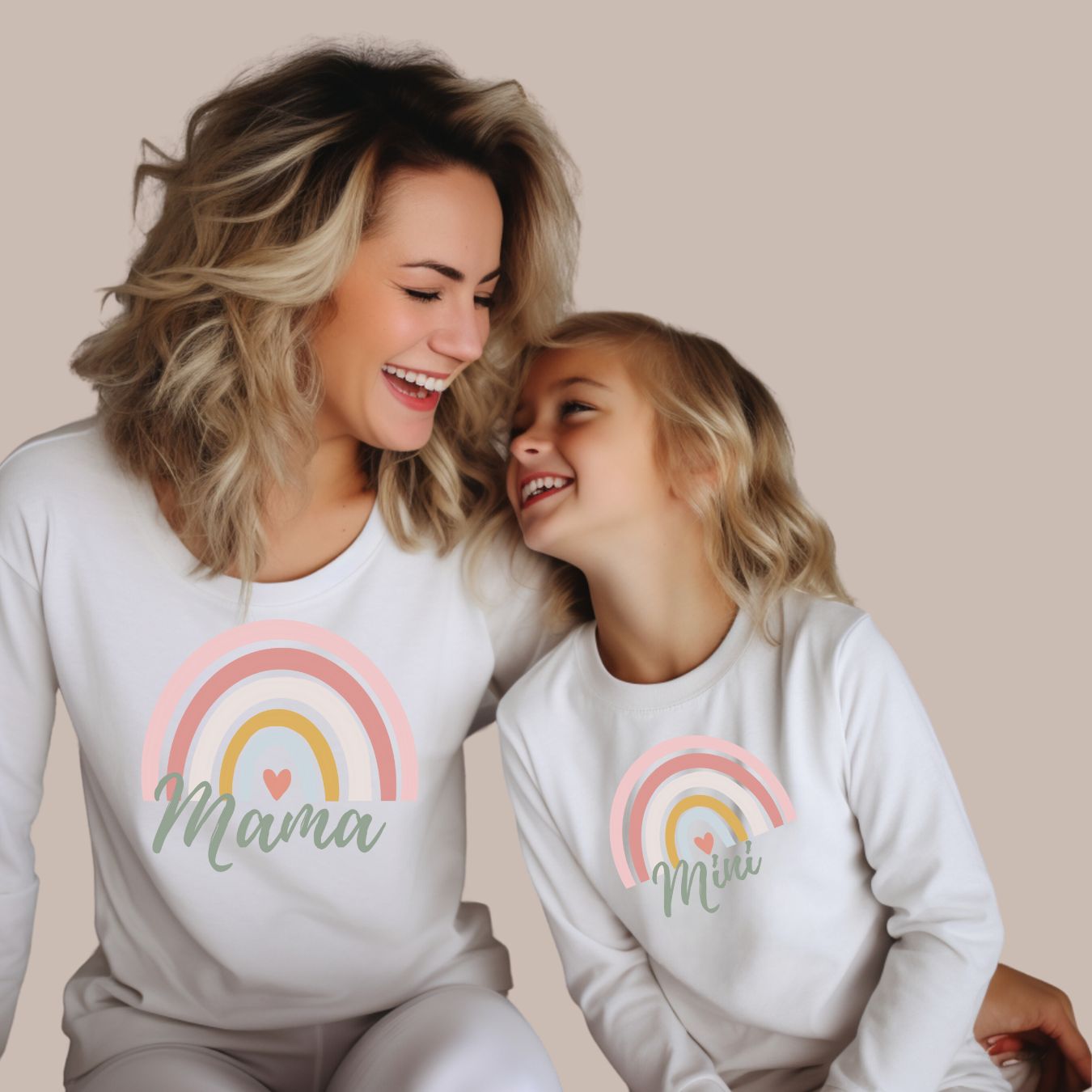 Mama and Mini Rainbow Long Sleeve T-Shirts (Set of 2)