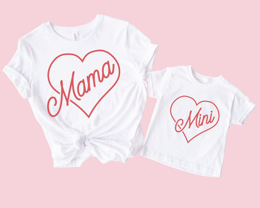 Mama And Mini Heart T-Shirts (Set of 2)