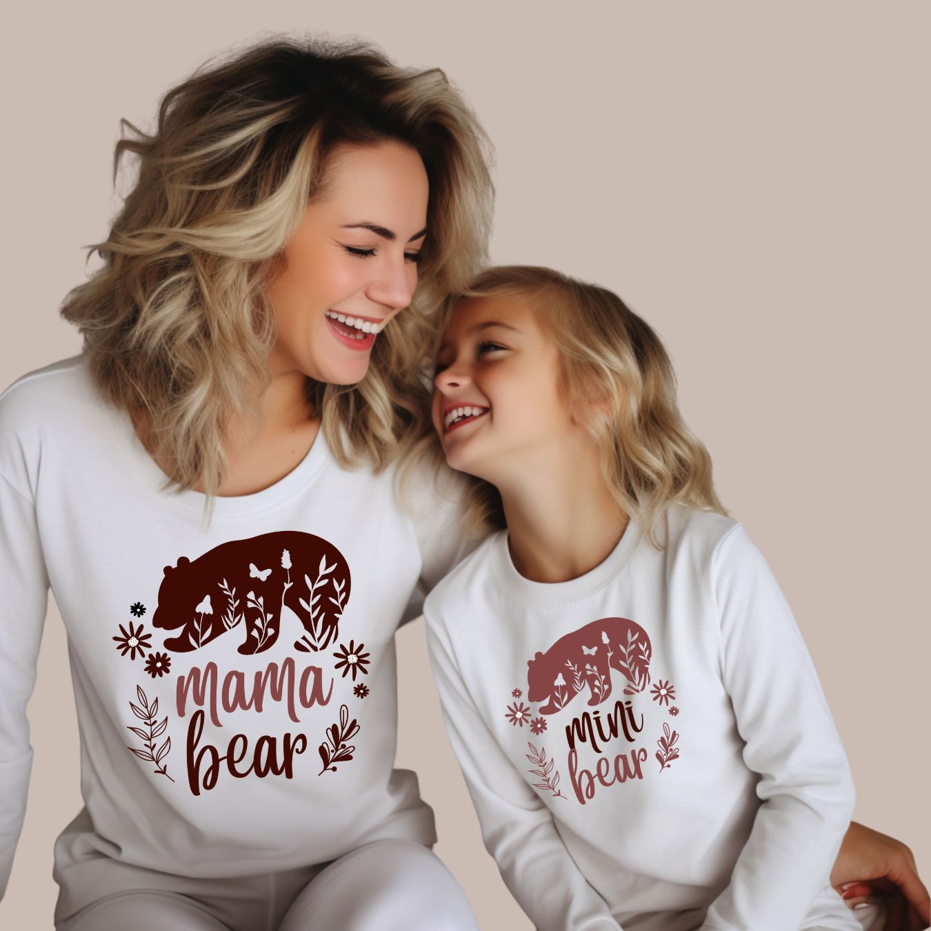 Mama Bear And Mini Bear Long Sleeve T-Shirts (Set of 2)