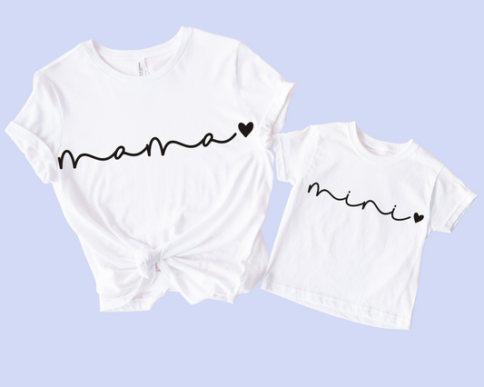 Mama And Mini Black And White T-Shirts (Set of 2)