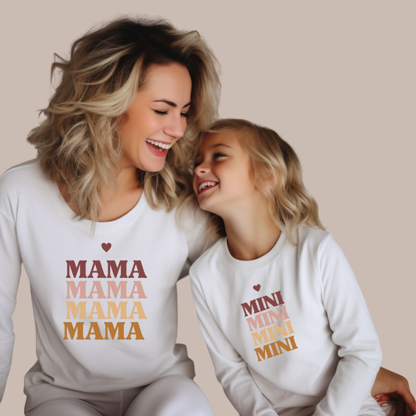 Mama Mama Mama And Mini Mini Mini Long Sleeve T-Shirts (Set of 2)