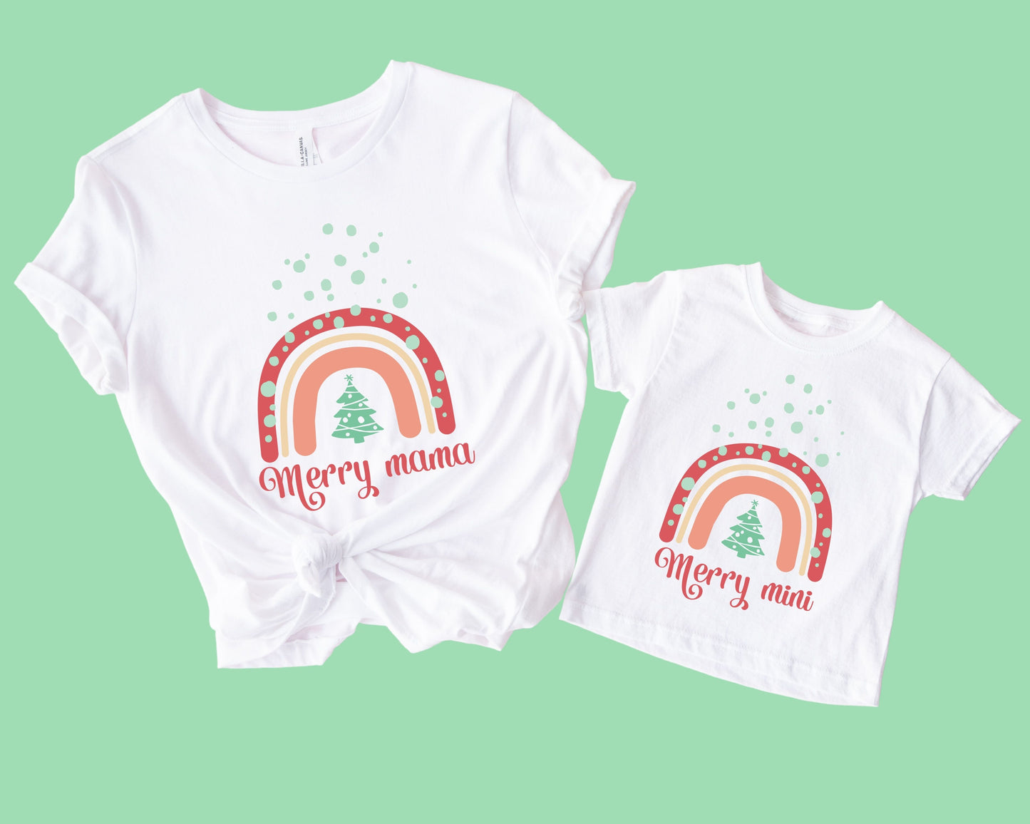 Merry Mama And Merry Mini T-Shirts (Set of 2)