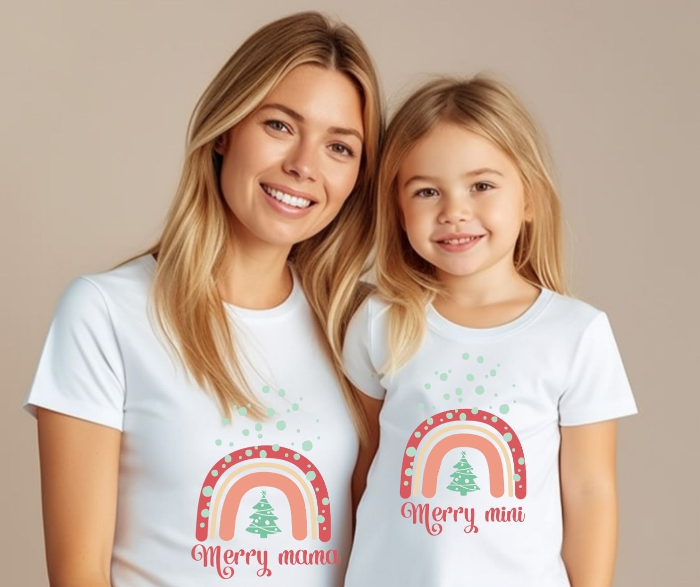 Merry Mama And Merry Mini T-Shirts (Set of 2)