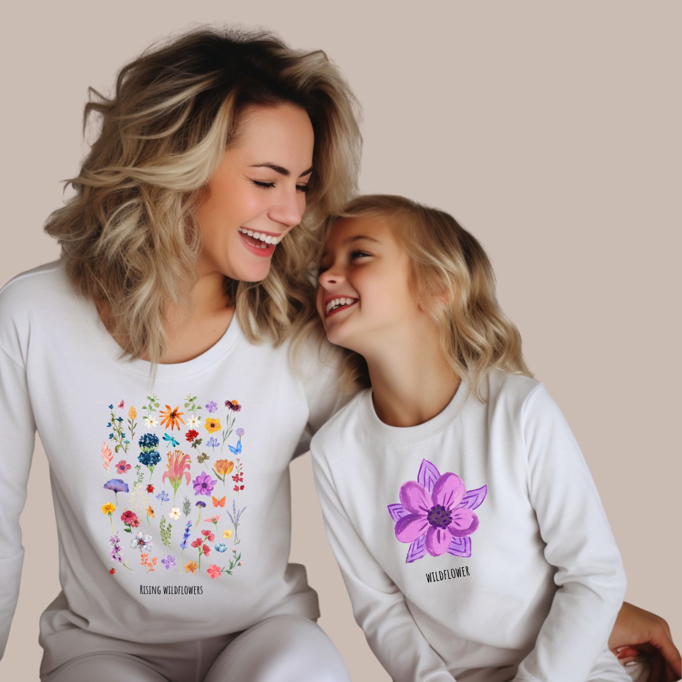 Colorful Wildflowers Long Sleeve T-Shirts (Set of 2)