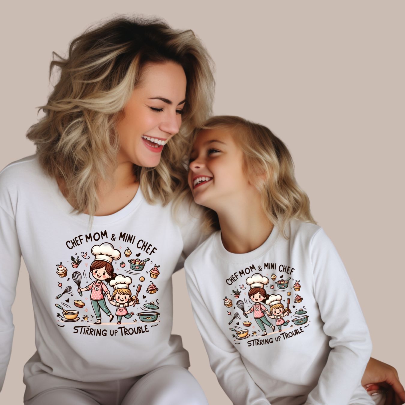 Chef Mom And Mini Chef Long Sleeve T-Shirts (Set of 2)