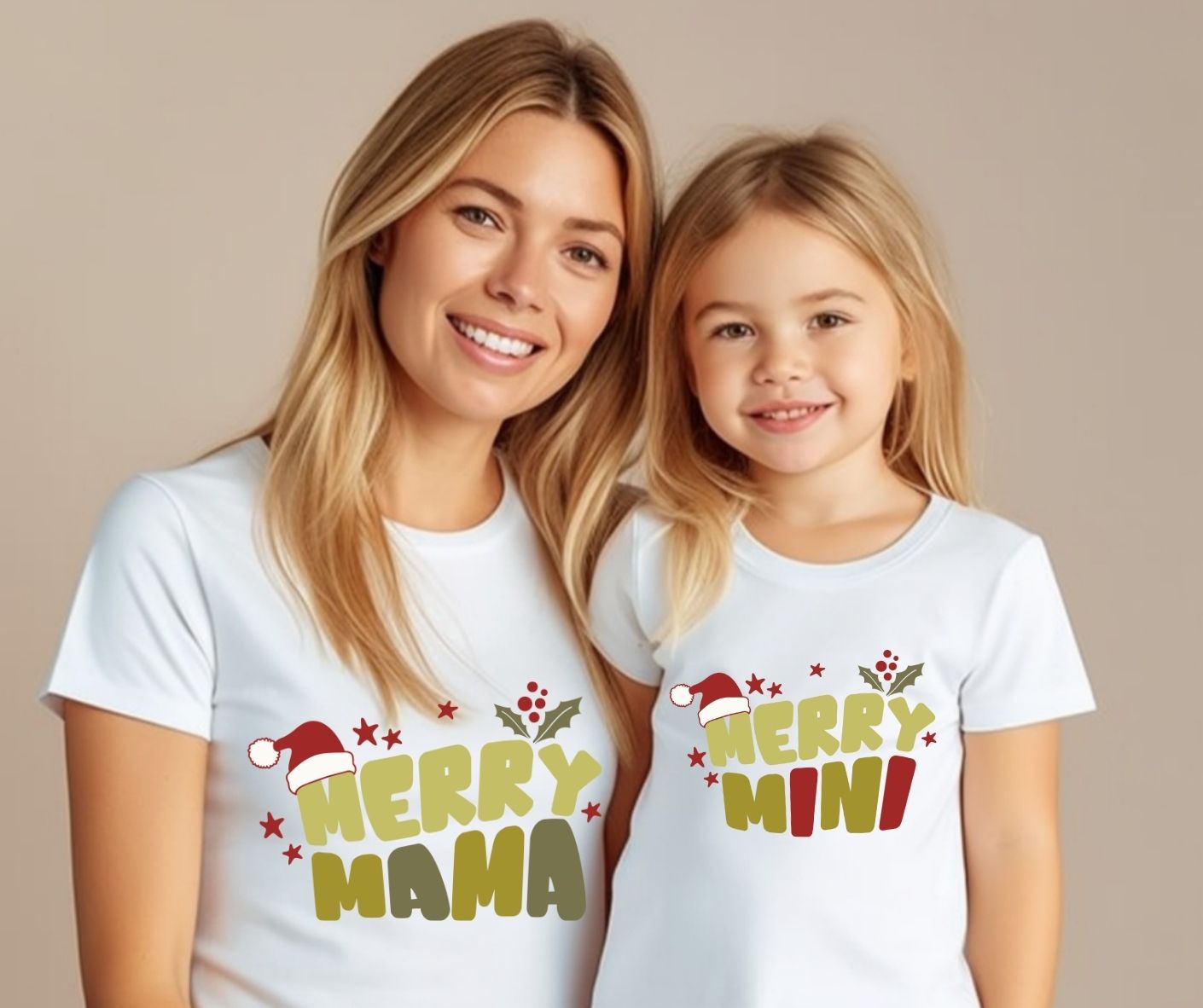 Merry Mama and Merry Mini T-shirts (Set of 2)