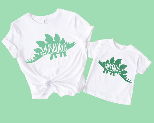 Mamasaurus And Babysaurus T-Shirts (Set of 2)