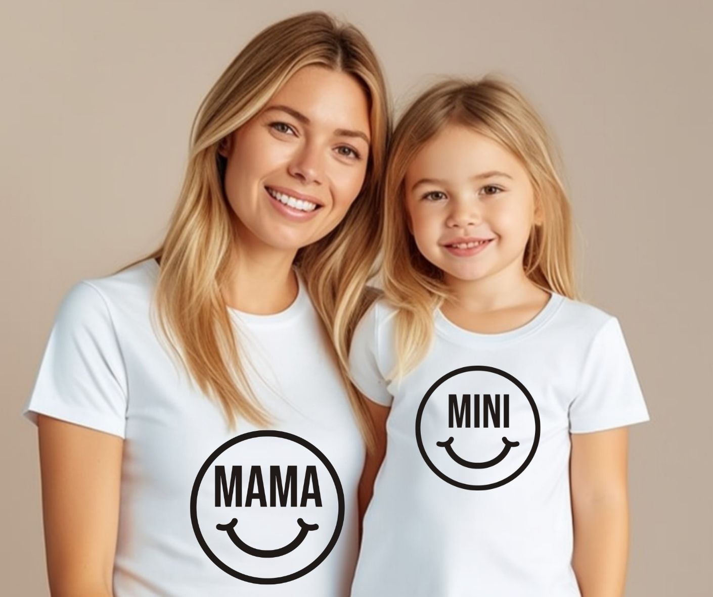 Mama and Mini Smiley Face T-Shirts (Set of 2)