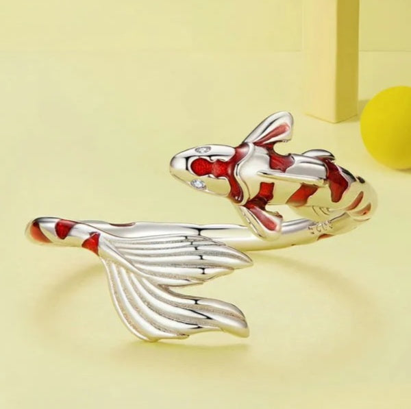 Lucky Koi Ring: 925 Sterling Silver