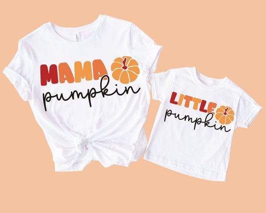 Mama Pumpkin And Mini Pumpkin T-Shirts (Set of 2)