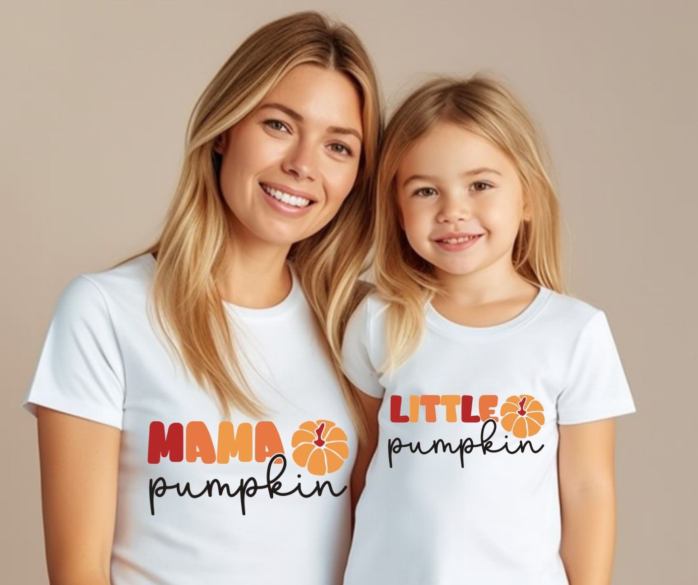 Mama Pumpkin And Mini Pumpkin T-Shirts (Set of 2)