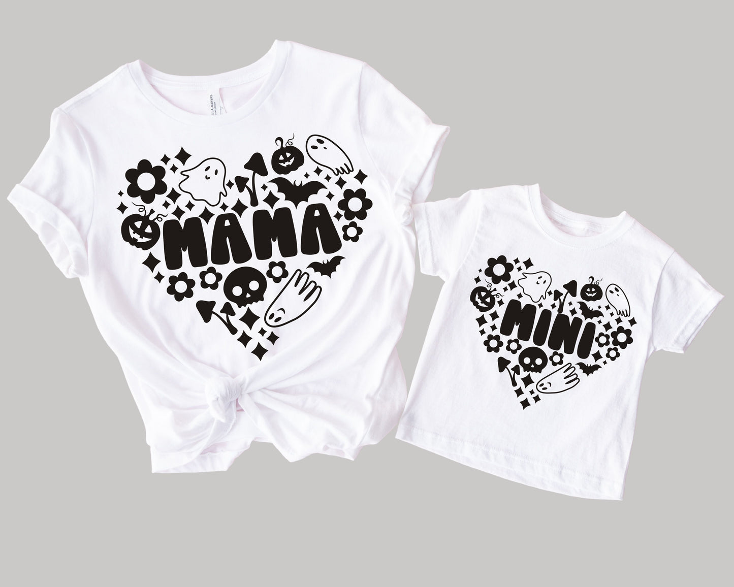 Mama And Mini Halloween Heart T-Shirts (Set of 2)