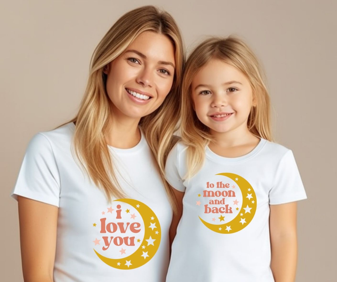 I Love You To The Moon And Back T-Shirts (Set of 2)