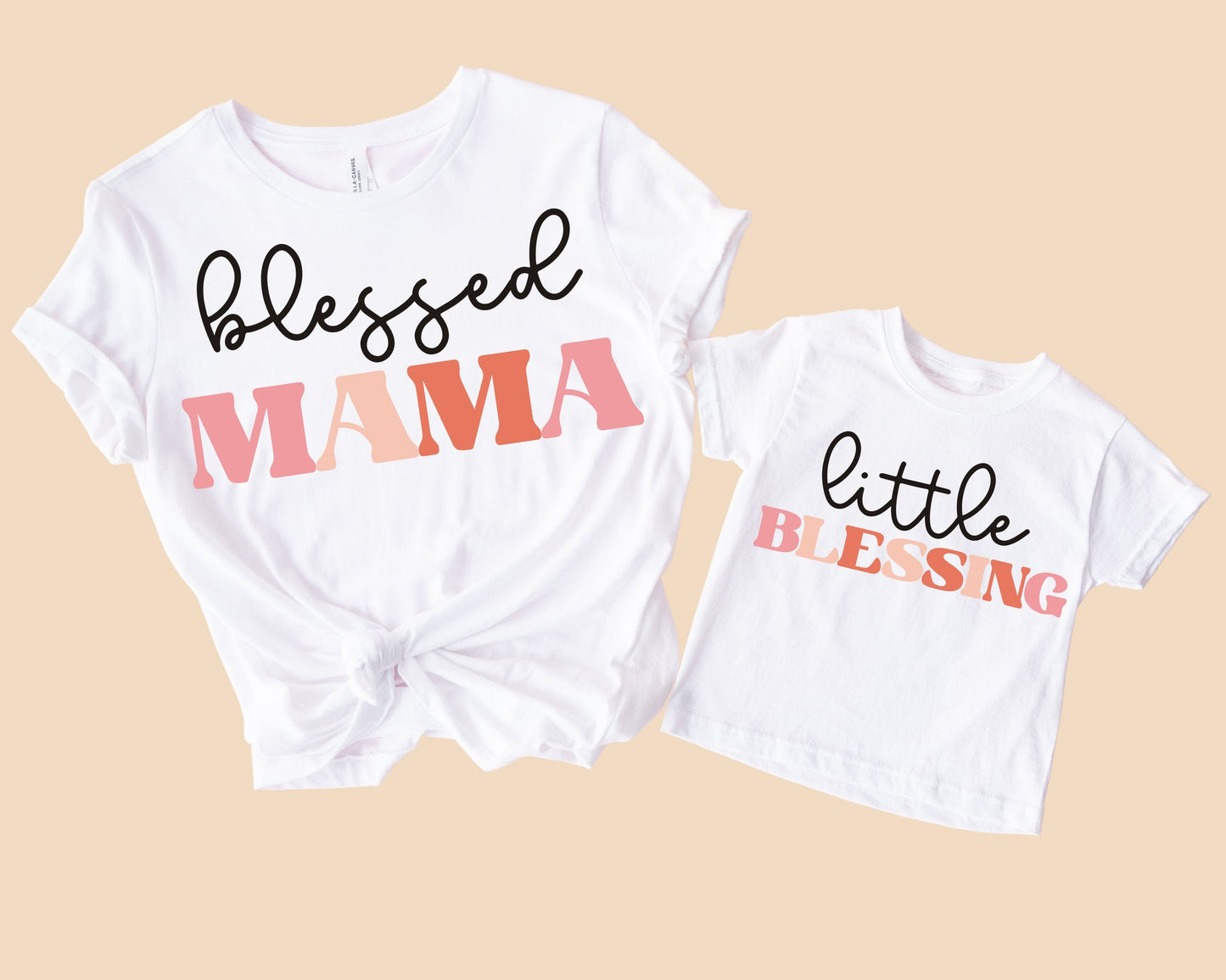 Bessed Mama and Little Blessing T-Shirts (Set of 2)