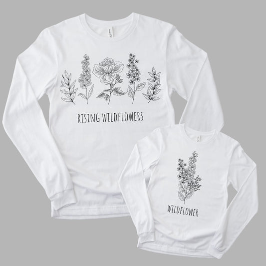 Rising Wildflowers and Wildflower Long Sleeve T-Shirts (Set of 2)