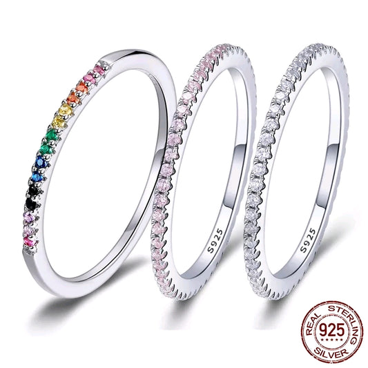 Dazzling Stackable Rings - 925 Sterling Silver