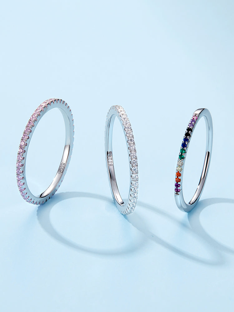 Dazzling Stackable Rings - 925 Sterling Silver