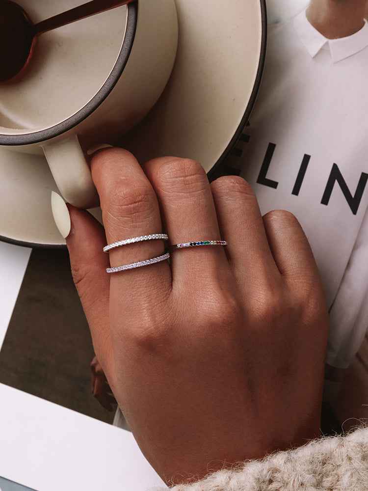 Dazzling Stackable Rings - 925 Sterling Silver