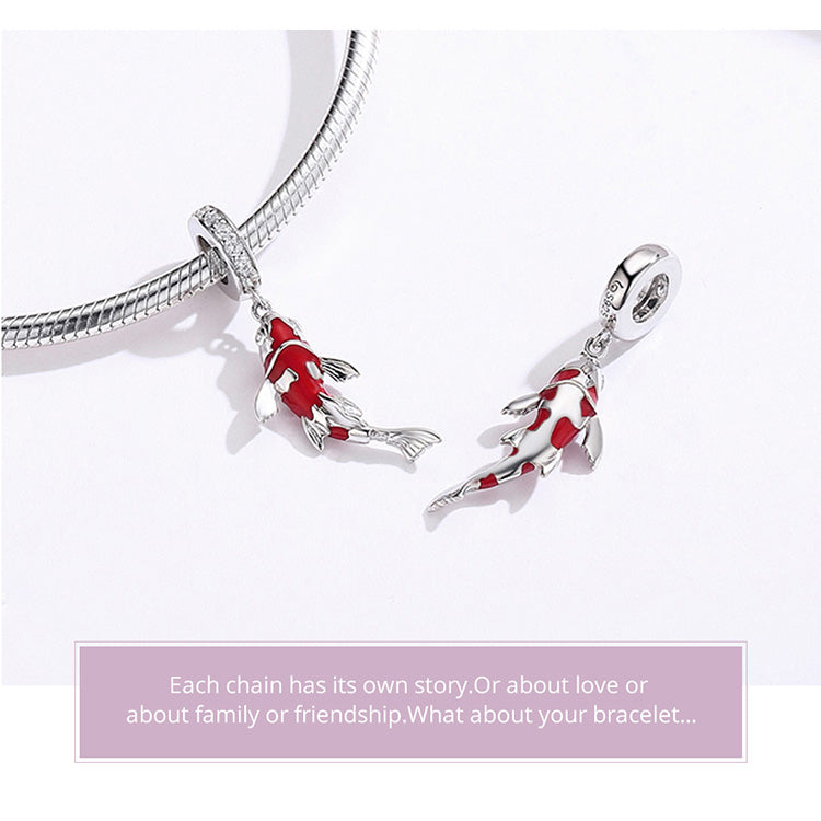 Lucky Koi Fish Pendant - 925 Sterling Silver