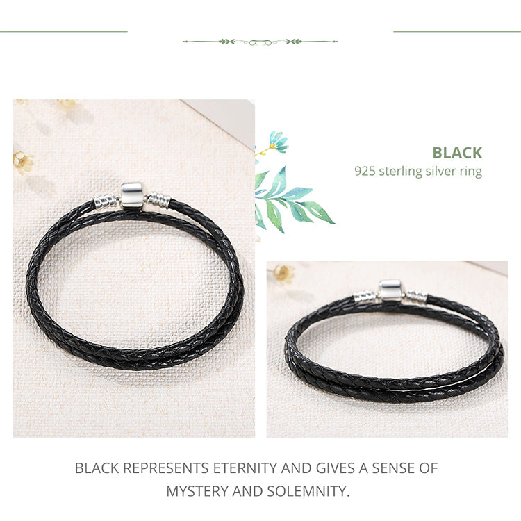 Leather Bracelet with 925 Sterling Silver Clasp