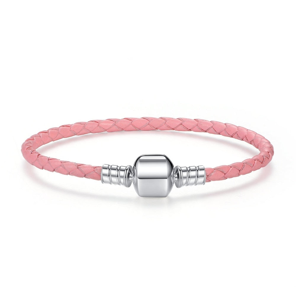 Leather Bracelet with 925 Sterling Silver Clasp