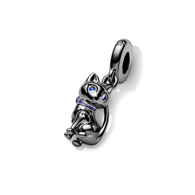 Black  Cat Charm - 925 Sterling Silver