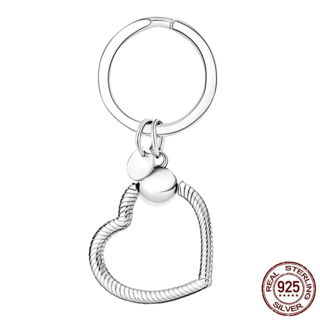 Keychain for Charms and  Bag Charm Holder - 925 Sterling Silver