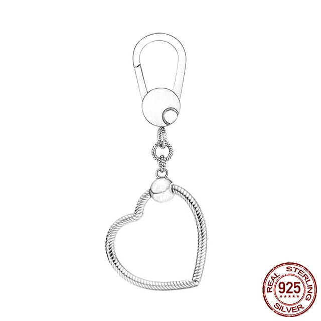 Keychain for Charms and  Bag Charm Holder - 925 Sterling Silver