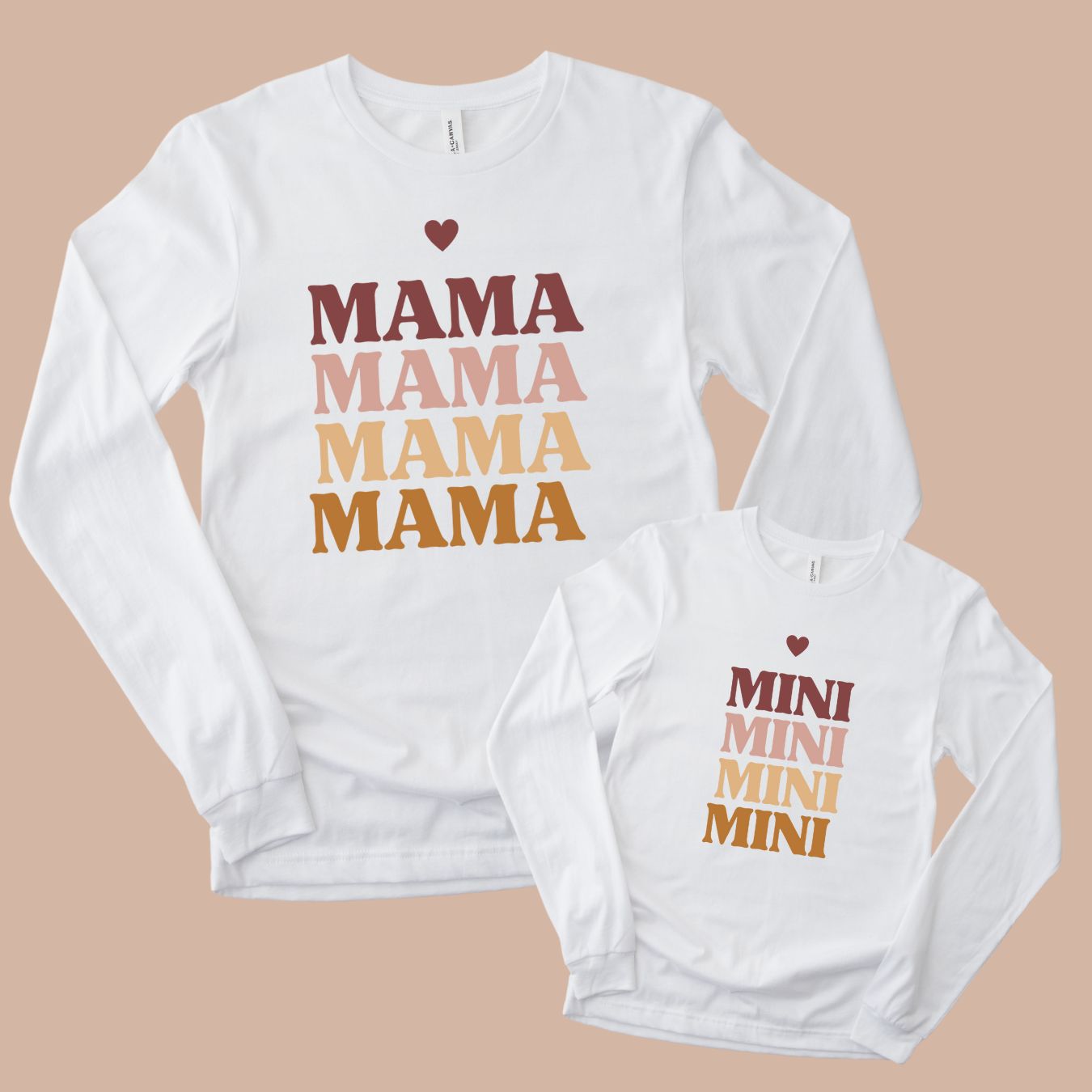 Mama Mama Mama And Mini Mini Mini Long Sleeve T-Shirts (Set of 2)