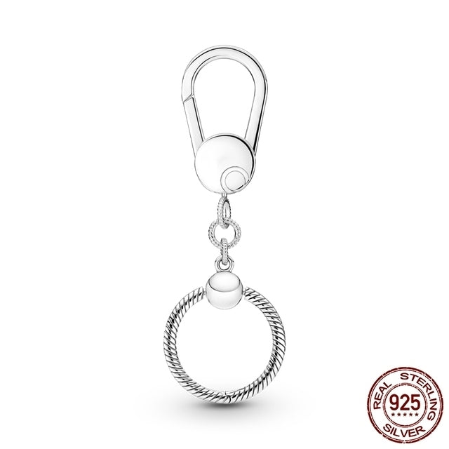 Keychain for Charms and  Bag Charm Holder - 925 Sterling Silver